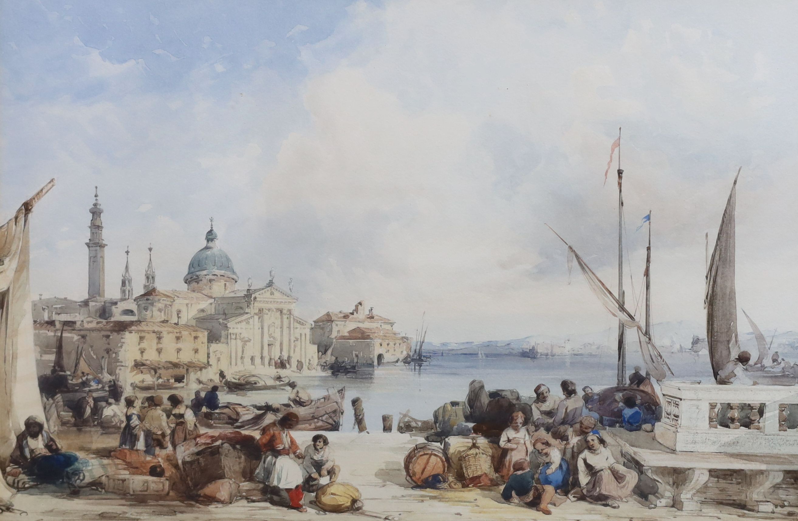 Edward Pritchett (1828-1864), View of Venice, watercolour, 22.x32cm.